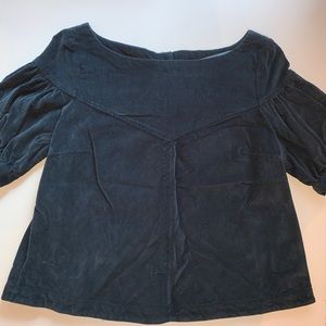 Free People Corduroy Puff Sleeve Top size XS